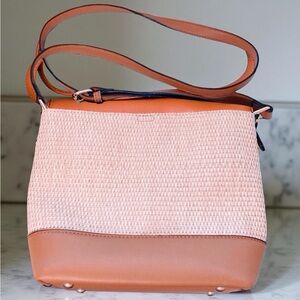 Izzy & Ali Vegan Leather Satchel Crossbody | Tan & Beige – BohoChic